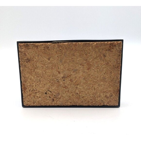 Vintage Perpetual Calendar Pen Holder Office Desk Top Black 6" x 4" - Picture 8 of 8